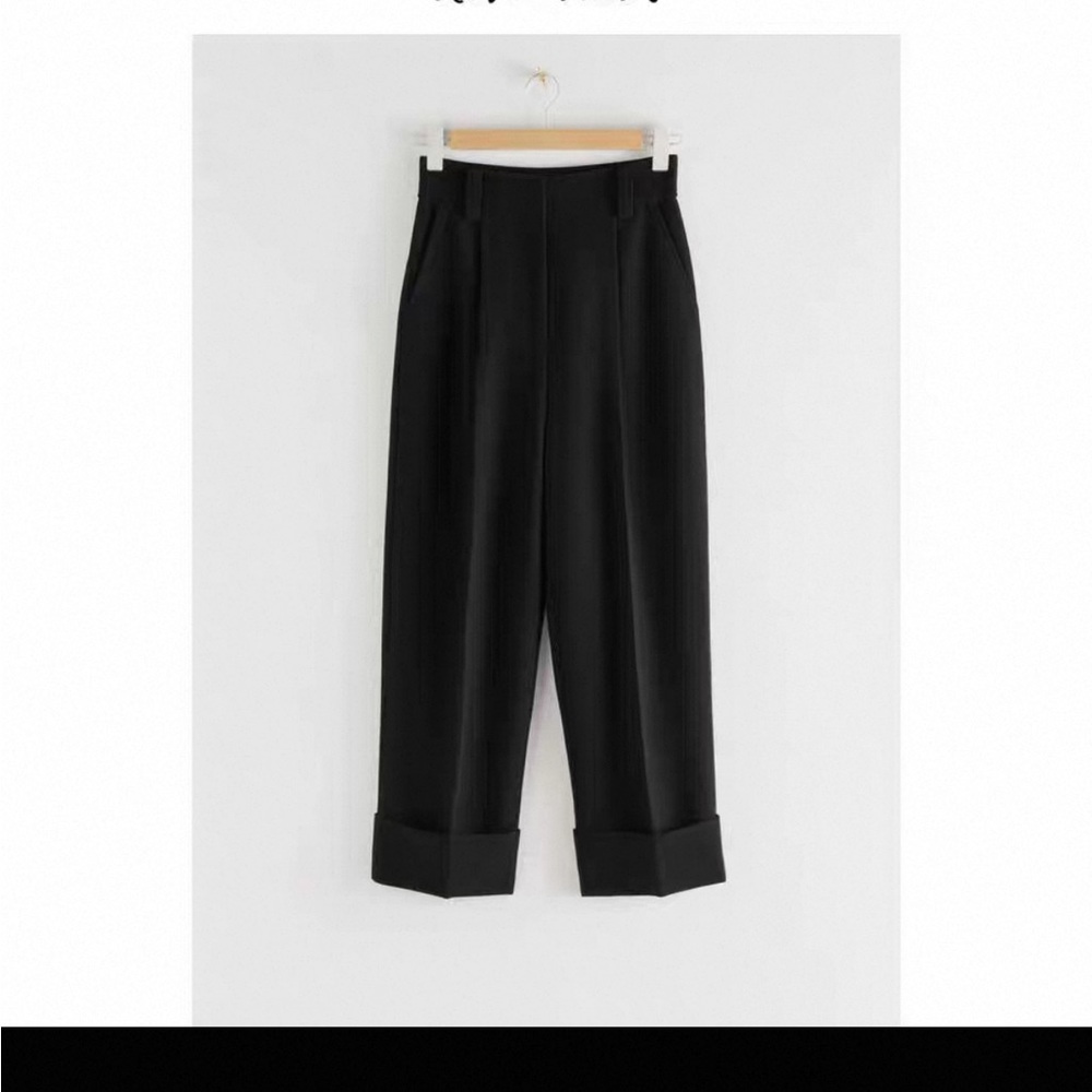&Other Stories Stockholm Atelier black high-waisted wide-leg trousers